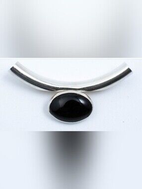 ⚫Black Onyx Pendant on Sterling Silver Tube